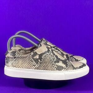 J.Sliders Women's Leather Snakeskin Print Slip-On Sneakers Shoe Size 7